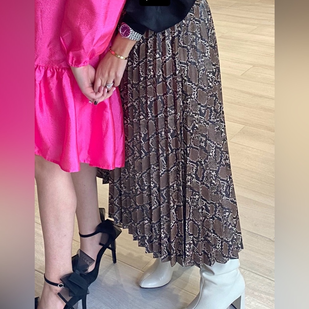 Zara snake skin pleated skirt